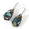 Bohemian Colorful Imperial Jasper Geometric Teardrop Dangle Earrings FD4669-1-1