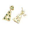 Cubic Zirconia Triangle Dangle Stud Earrings EJEW-N011-52-01LG-2