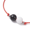 Natural Eyeless Obsidian 
& Malaysia Jade Beads with Braided Korean Waxed Polyester Cord Bracelets BJEW-JB12887-01-3