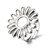 Adjustable 304 Stainless Steel Open Cuff Ring Components STAS-P403-01E-P-1