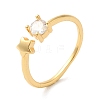 Rack Plating Brass Star Solitaire Ring RJEW-Z014-03G-3