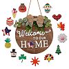 Natural MDF Board Door Hanging Decoration for Front Door Decoration HJEW-SZ0001-04-4