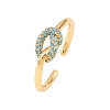 Brass Micro Pave Cubic Zirconia Finger Rings RJEW-C153-01G-6