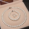 Shell Pearl Round Beaded Necklaces & Bracelets & Earring Sets for Women WG18377-12-1