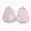 Natural Rose Quartz Pendants G-T112-15F-2