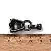 Brass Micro Pave Cubic Zirconia Fold Over Clasps ZIRC-L062-K01-M-1-3