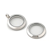 304 Stainless Steel Floating Locket Pendants STAS-E443-41P-03-2