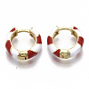 Brass Huggie Hoop Earrings EJEW-S209-04D-2