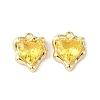 Brass Micro Pave Cubic Zirconia Charms KK-L208-06G-04-2
