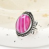 Natural Banded Agate Adjustable Rings RJEW-I108-01AS-11-2