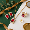 4 Colors Rectangle Rhinestone Jewerly Set SJEW-HY0001-12-4