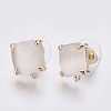 Faceted Glass Stud Earring Findings GLAA-F084-C13-1