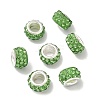 80Pcs Polymer Clay Rhinestone European Large Hole Beads with Silver Color Plated Brass Cores FPDL-LT0001-02B-1