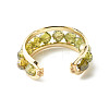 Faceted Cubic Zirconia Beads Open Cuff Ring for Girl Women RJEW-JR00395-7