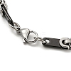 Two Tone 304 Stainless Steel Oval Link Chain Bracelet BJEW-B078-44BP-3