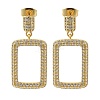 Brass Pave Clear Cubic Zirconia Stud Earrings EJEW-M088-07G-1