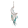 Handmade Leather Woven Net/Web with Feather Wall Hanging Decoration LS-HJEW-G015-08A-1