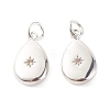 Brass Micro Pave Clear Cubic Zirconia Pendants LS-ZIRC-P094-10P-RS-1