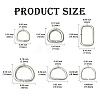 60Pcs 6 Styles 304 Stainless Steel D Rings STAS-CJ0003-36-2