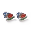 Acrylic Cartoon Mushroom Stud Earrings with Platic Pins for Women EJEW-F293-03C-2