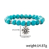 Synthetic Turquoise Beaded Stretch Bracelets PW-WGFC66C-10-1