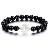 Natural Black Agate Stretch Bracelet PW-WG14959-04-1