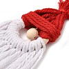 Christmas Handmade Woven Macrame Cotton Thread Santa Claus Pendant Decorations HJEW-JM02455-01-4