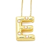 Brass & Plastic Pearl Letter Pandent Box Chain Necklaces for Women NJEW-U017-01G-05-1