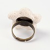 Synthetic Lava Rock Adjustable Rings RJEW-I017-02-3