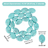  2 Strands Flat Oval Synthetic Turquoise Stone Beads Strands TURQ-NB0001-10-2