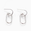Brass Dangle Stud Earrings EJEW-F194-01P-NF-2