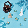 9Pcs 9 Styles Ion Plating(IP) 304 Stainless Steel Open Cuff Ring Components STAS-WR0001-34-4
