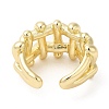 Brass Hollow Open Cuff Rings RJEW-K089-03G-2