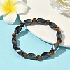 Round Natural Tiger Eye Stretch Bracelets X-BJEW-G072-14-1