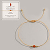 Bohemian Style Natural Carnelian Braided Bead Bracelets LN9153-2-1