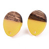 Resin & Walnut Wood Stud Earring Findings MAK-N032-006A-A04-2