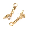 SHEGRACE Brass Micro Pave Clear Cubic Zirconia Pendants XGRQ4N099-712G-2