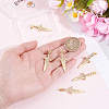 6Pcs Brass Micro Pave Cubic Zirconia Pendants KK-BBC0027-33-3