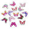 7 Colors Epoxy Resin Flower Print Big Pendants RESI-TA0002-60B-10