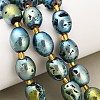 Electroplated Natural Druzy Geode Crystal Beads Strands G-F833-O01-01B-1