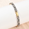 201 Stainless Steel Byzantine Chain Bracelets for Women BJEW-B143-13GP-1