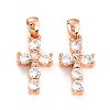 Brass Micro Pave Cubic Zirconia Pendants ZIRC-P089-21RG-2