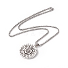 Sun with 12 Constellations Alloy Pendant Necklace with 304 Stainless Steel Box Chains NJEW-C007-11AS-2