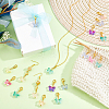 60Pcs 6 Colors Butterfly Glass Pendant Decorations HJEW-PH01944-5