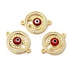 Rack Plating Real 18K Gold Plated Brass Micro Pave Clear Cubic Zirconia Connector Charms ZIRC-L102-03G-2