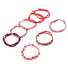 32Pcs 8 Styles Polyester & Spandex Cord Braided Bead Bracelets BJEW-TAC0065-2