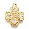 Brass Micro Pave Cubic Zirconia Pendants KK-D385-02G-01-1