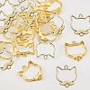 Olycraft 24Pcs 2 Colors Cat Head Alloy Small Handmade Pendant FIND-OC0001-51-4