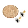 Flower Glass & Polymer Clay Rhinestone Ear Fake Plugs EJEW-H105-32G-6