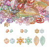 300Pcs 6 Style Transparent Acrylic Bead Caps TACR-CD0001-03-2